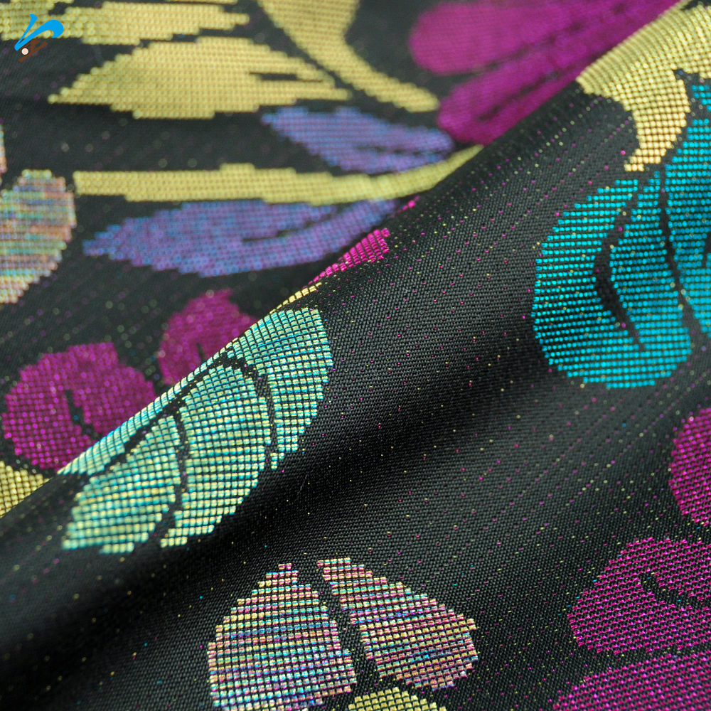 JD24-01002 Southeast Asian Traditional Jacquard Woven Fabric Black Metallic Baju Melayu Men's Sampin Fabric For Traditional Festival
